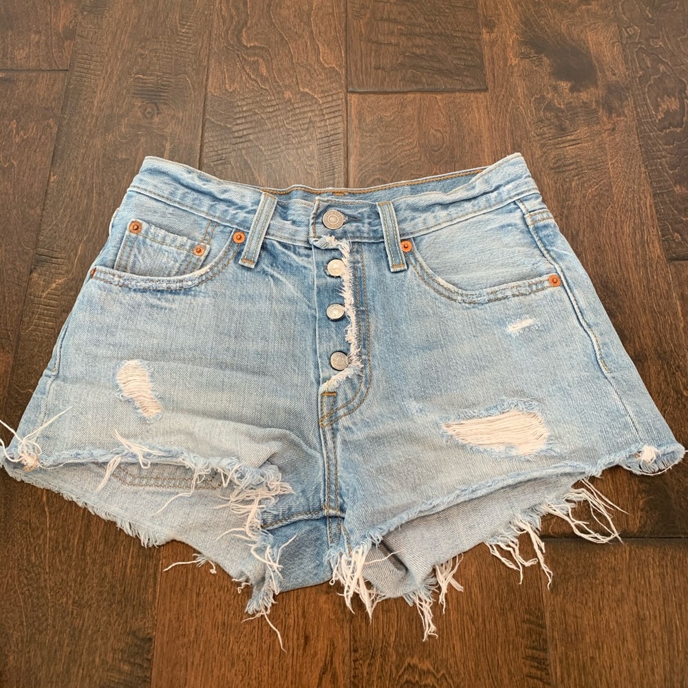 Light wash shorts